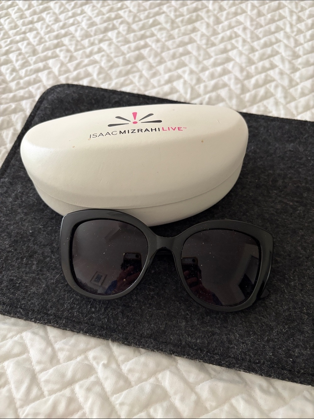 Isaac Mizrahi Black Oversized Butterfly Sunglasses